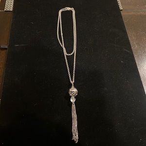 Silpada smoky, quartz, crystal and sterling, silver tassel necklace